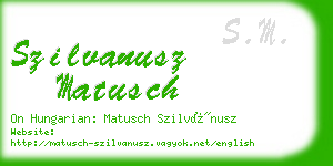 szilvanusz matusch business card